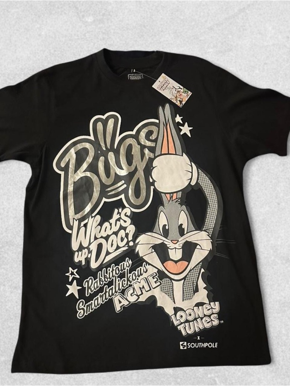 Southpole Looney Tunes Bugs Bunny Graphic Tee - Black